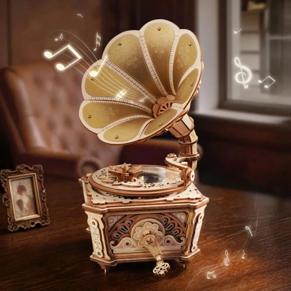 Figured'Art Diva-grammofoon 3D puzzel 200 stukjes muziekdoos