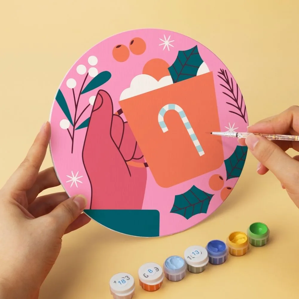 Figured'Art Mini Serie Kleine vrolijke wonderen schilderen op nummer 6 stuks kerst