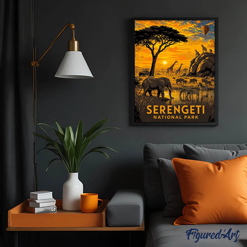 Figured'Art Nationaal Park Serengeti - Tanzania schilderen op nummer 40x50 cm