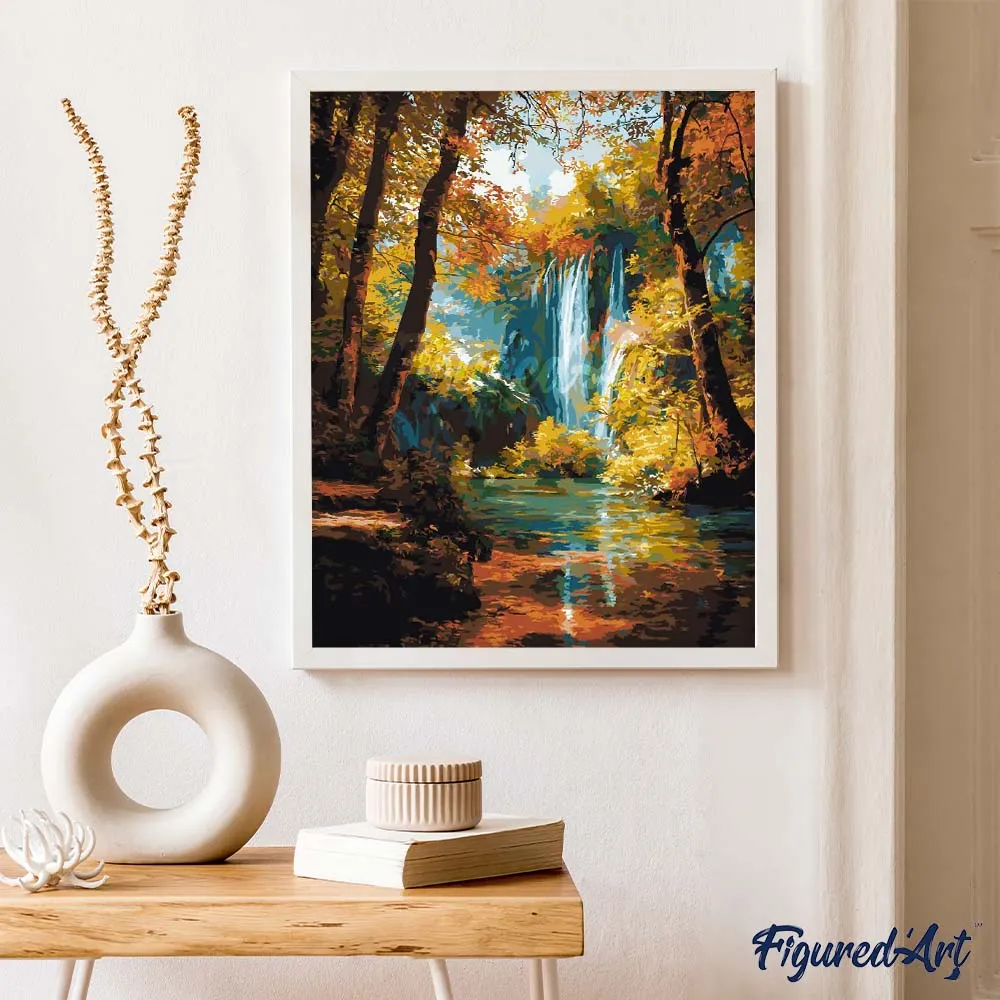 Figured'Art Herfstwaterval schilderen op nummer 40x50 cm gevorderd