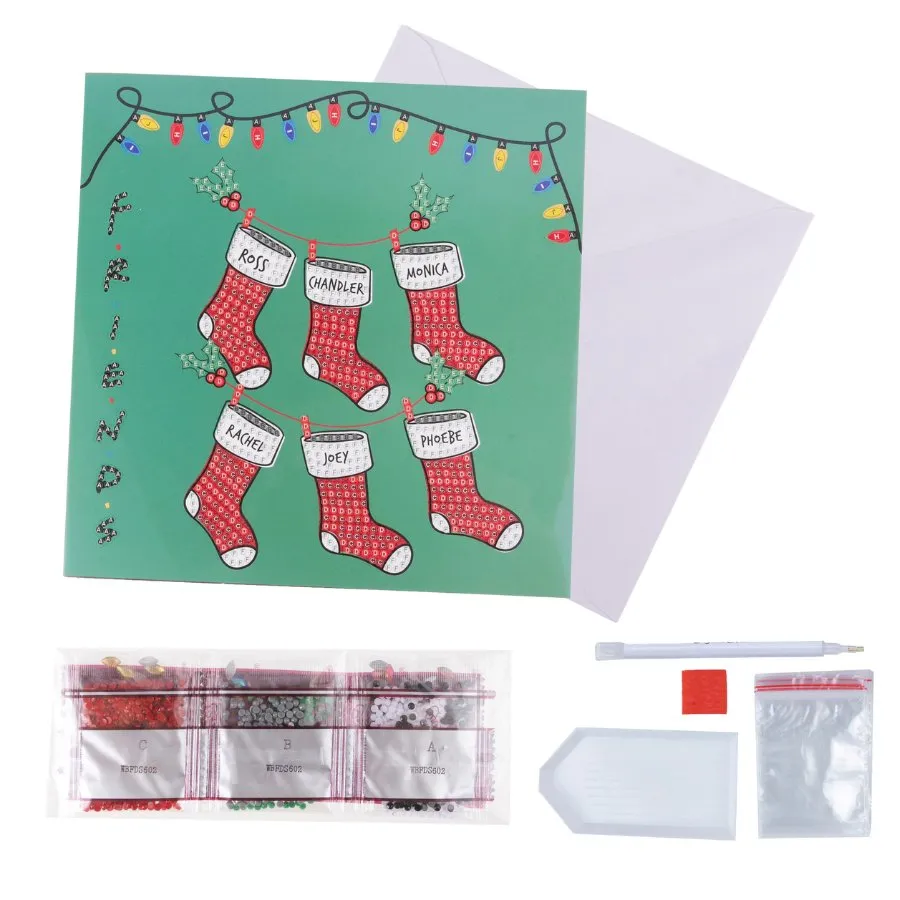 Craft Buddy Crystal Art Holiday Cheer Friends kaart 18x18 cm