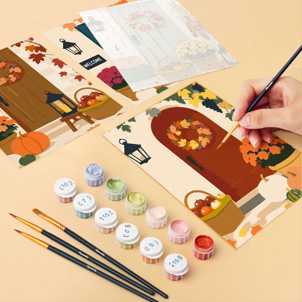 Figured'Art Mini Welkom herfst schilderen op nummer 15x20cm 6 stuks