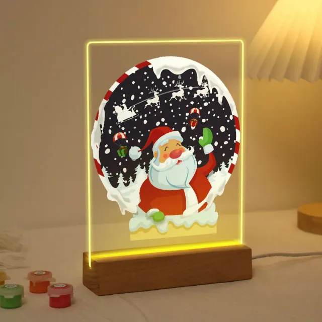 Figured'Art Kerstman 06 schilderen op nummer 15x20cm met LED