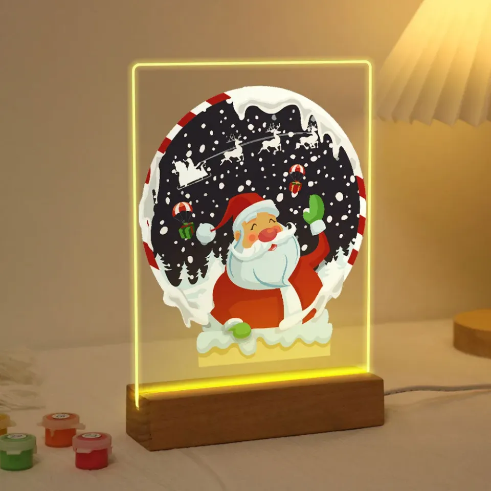 Figured'Art Kerstman 06 schilderen op nummer 15x20cm met LED