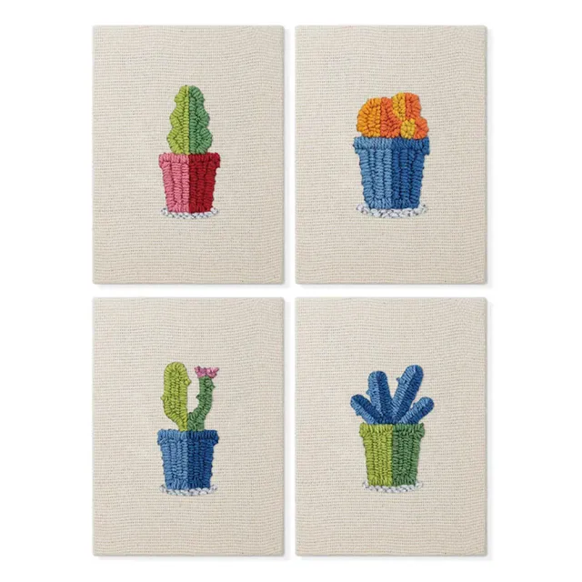 Figured'Art Blije Planten 2 punch needle set 4 stuks planten