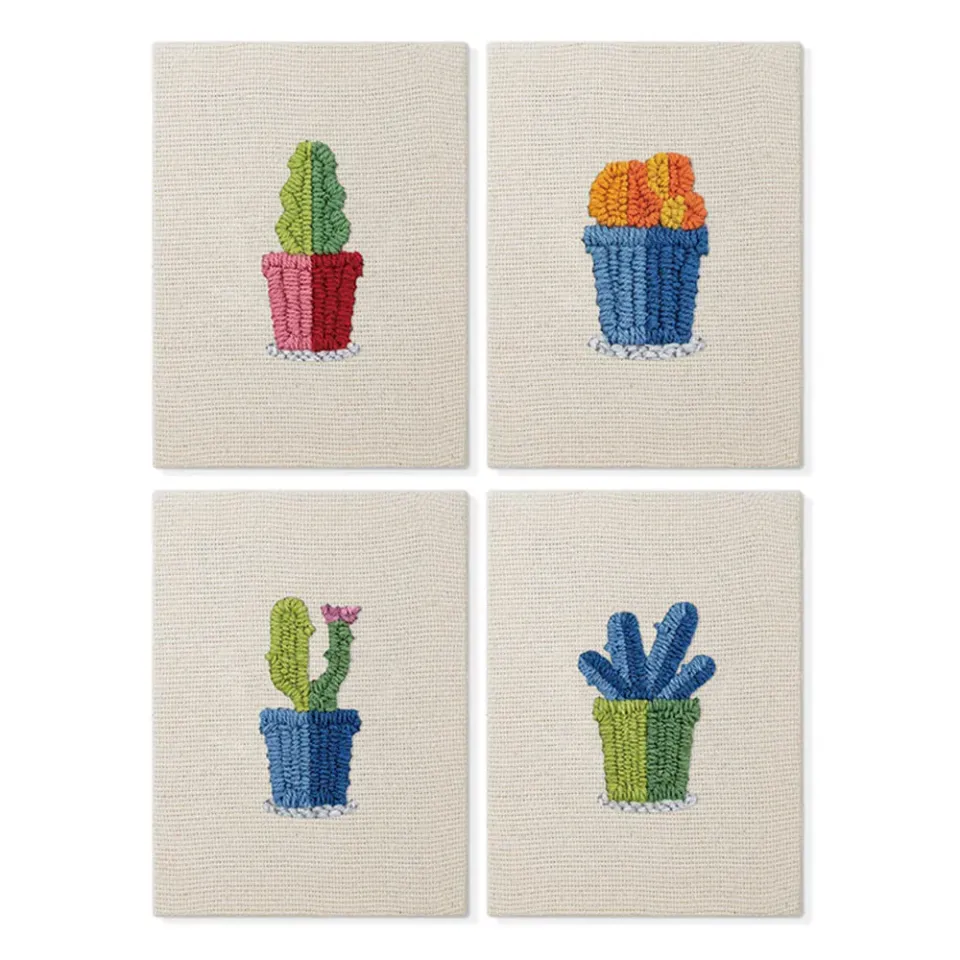 Figured'Art Blije Planten 2 punch needle set 4 stuks planten