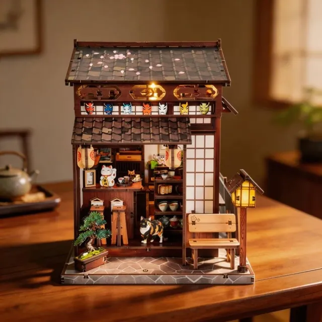 Figured'Art Kersenbloesem Theepaviljoen miniatuurhuisje 3D puzzel 220 stuks