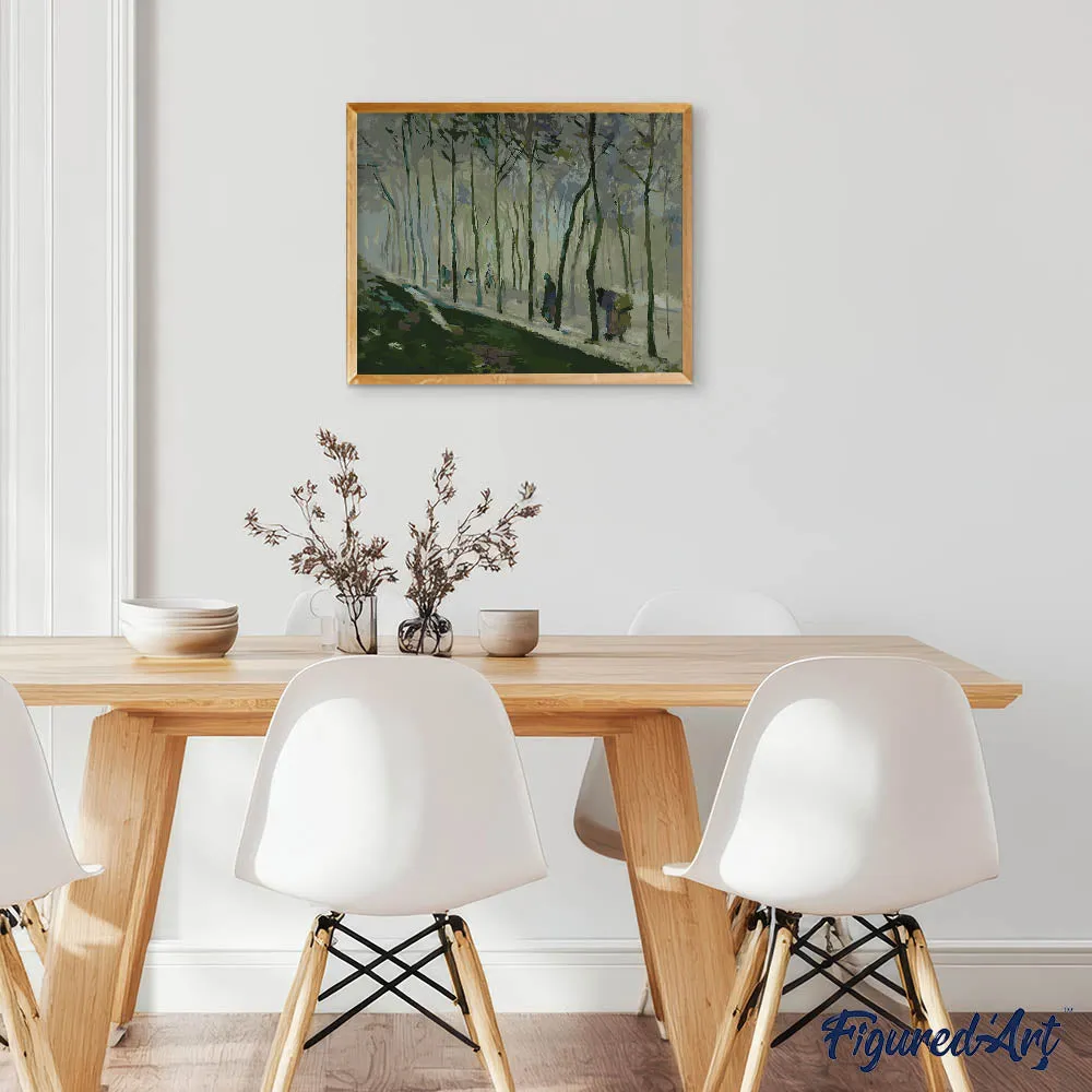 Figured'Art Pissarro Route effet de neige schilderen op nummer 40x50