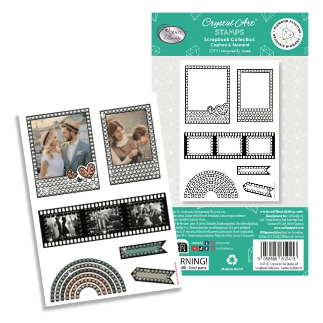 Craft Buddy Crystal Art Capture & Moment stempelset A6 scrapbook