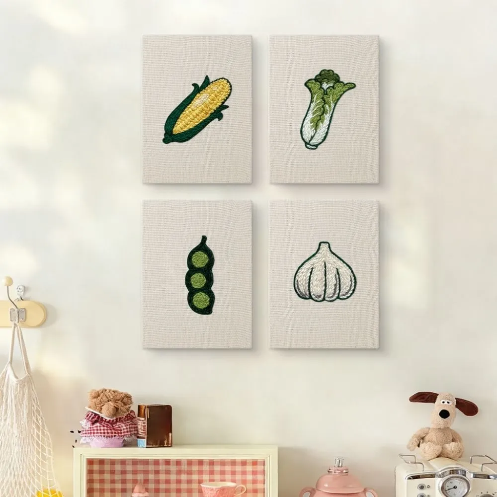 Figured'Art Tuin Selectie punch needle set 4 stuks met frame
