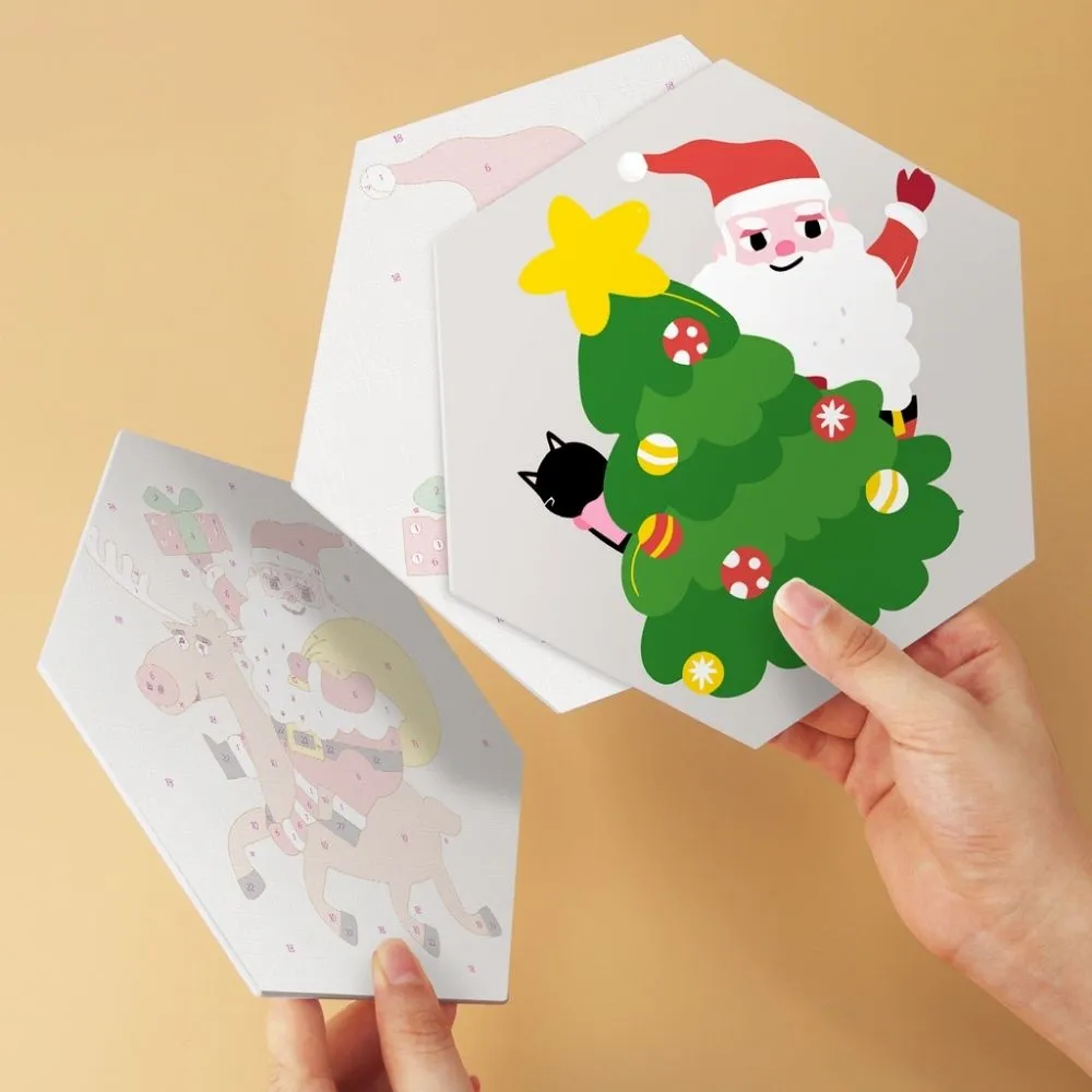 Figured'Art Kerstman en vrienden mini schilderen op nummer 6x zeshoek