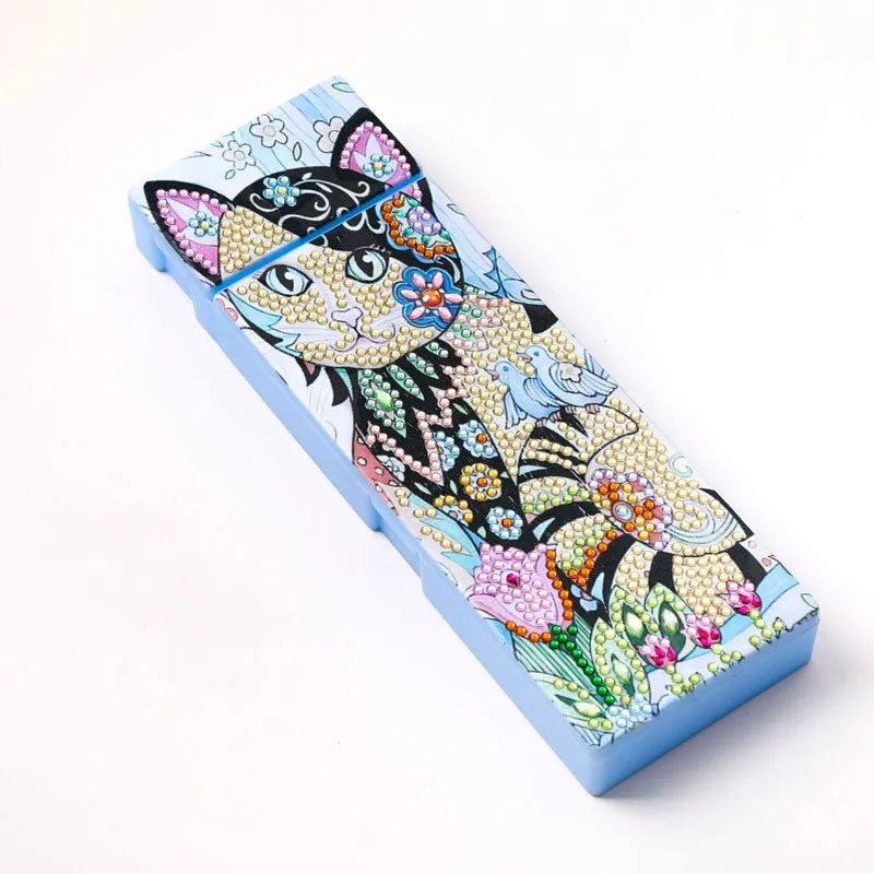 Figured'Art Kat diamond painting pennendoos 21x7 cm opbergbox
