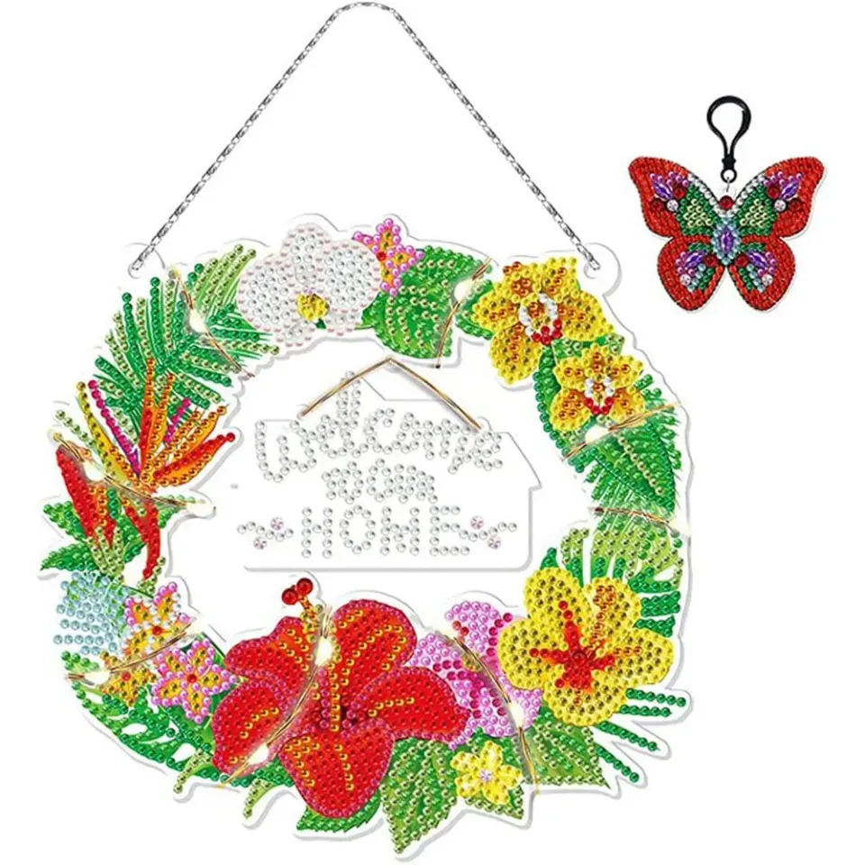 Figured'Art Kroon diamond painting deurhanger 27x28 cm met LED