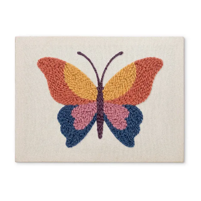 Figured'Art Oranje Vlinder punch needle pakket 20x30 cm frame