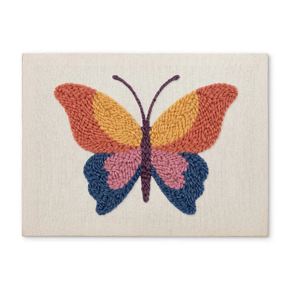 Figured'Art Oranje Vlinder punch needle pakket 20x30 cm frame