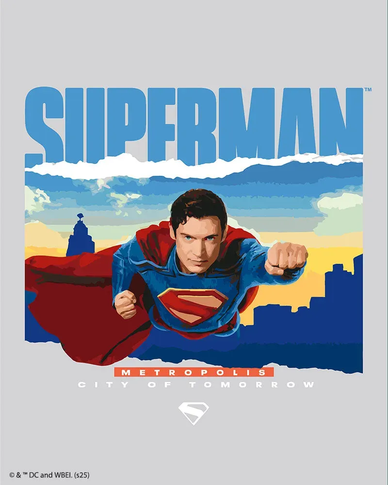 Figured'Art Schilderen op Nummer Superman Skyline schilderij 40x50 cm
