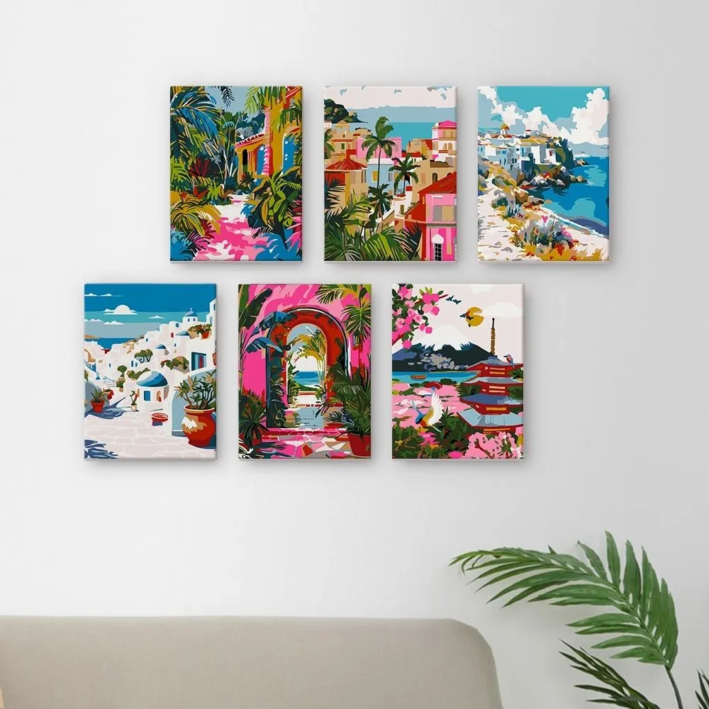 Figured'Art Mini Mediterrane Taferelen schilderen op nummer 6x 15x20 zomer