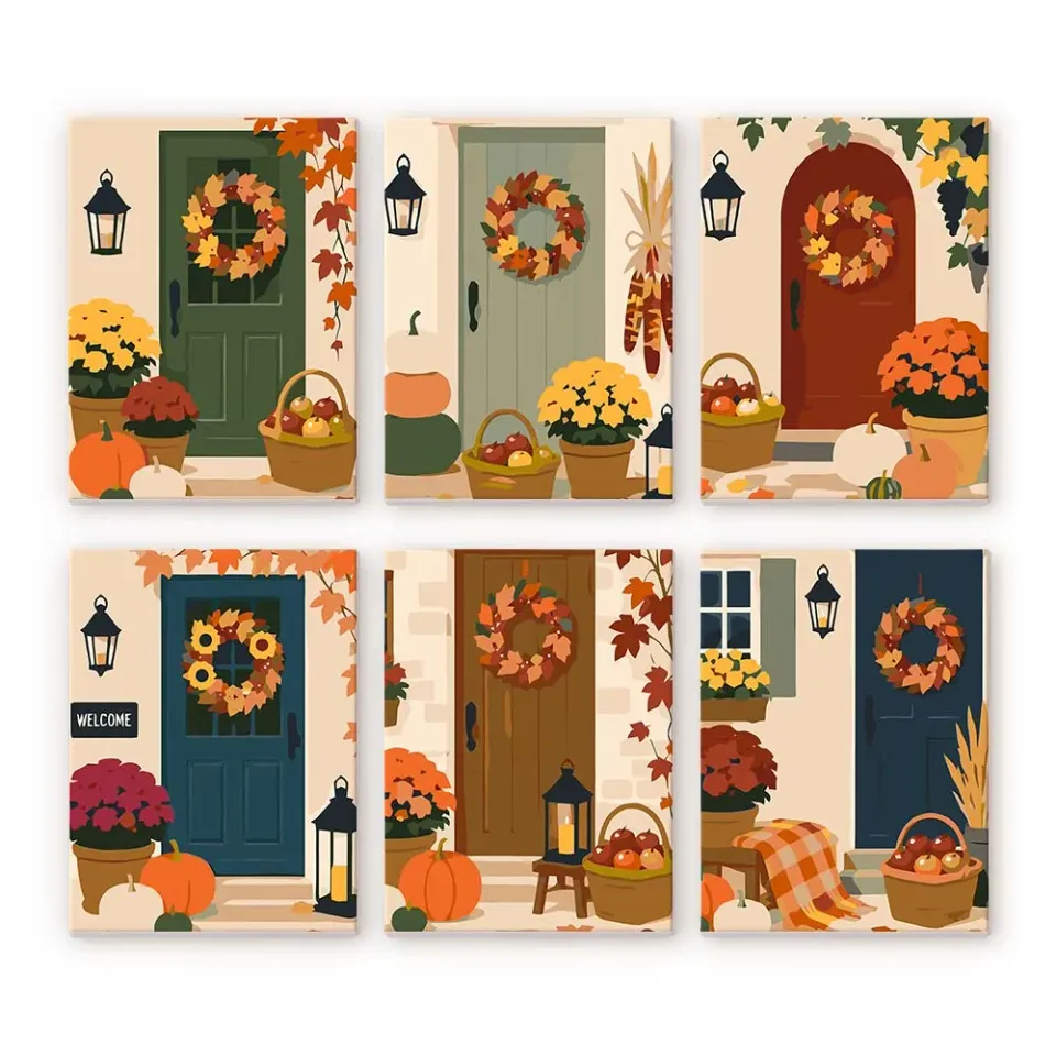 Figured'Art Mini Welkom herfst schilderen op nummer 15x20cm 6 stuks