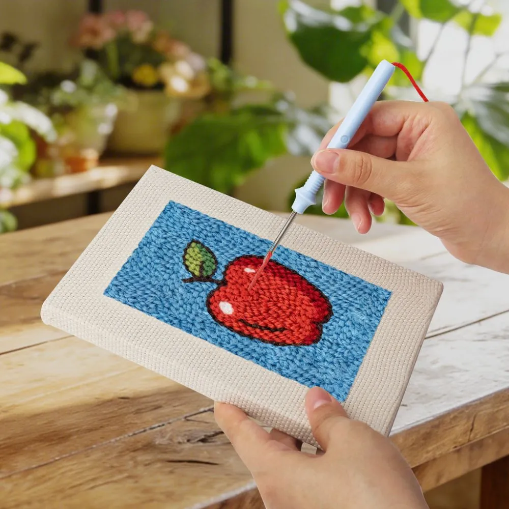 Figured'Art Fruit en Zoet punch needle 4 stuks met frame