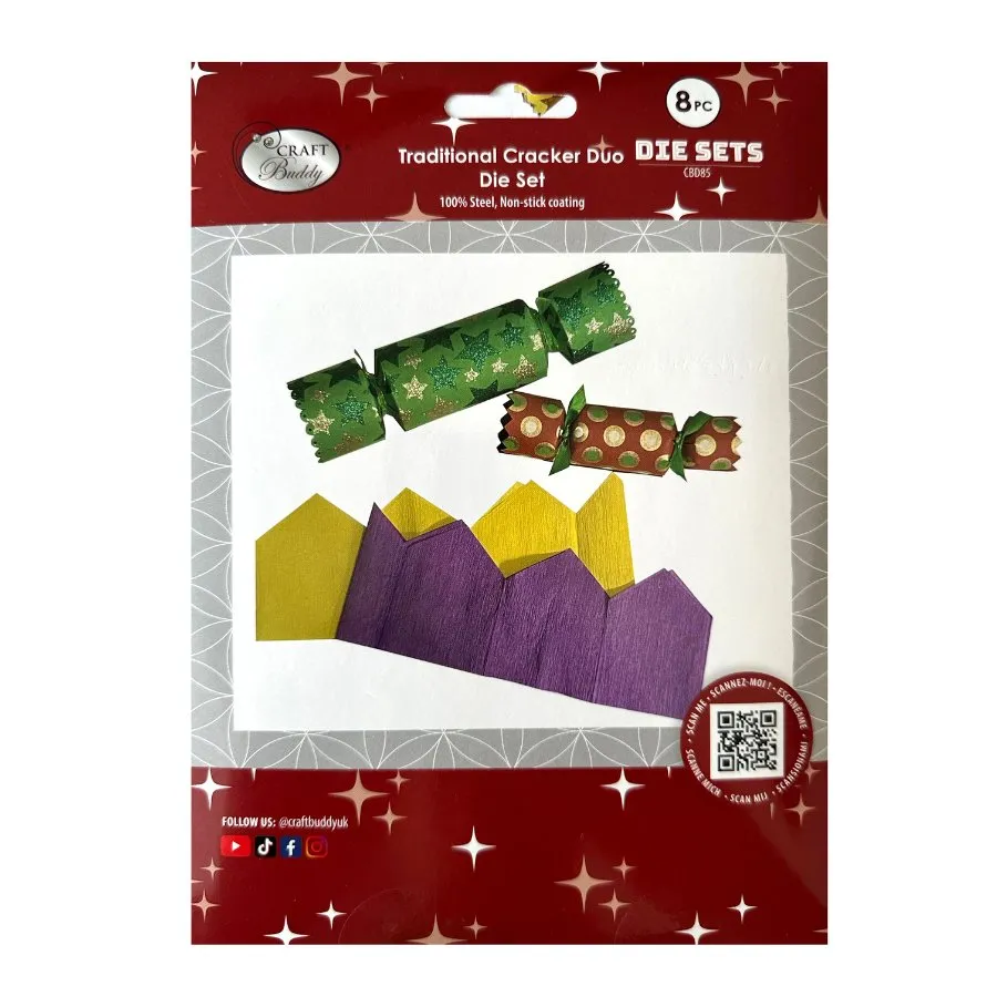 Craft Buddy Traditional Cracker Duo snijmallen 8-delig 2 maten