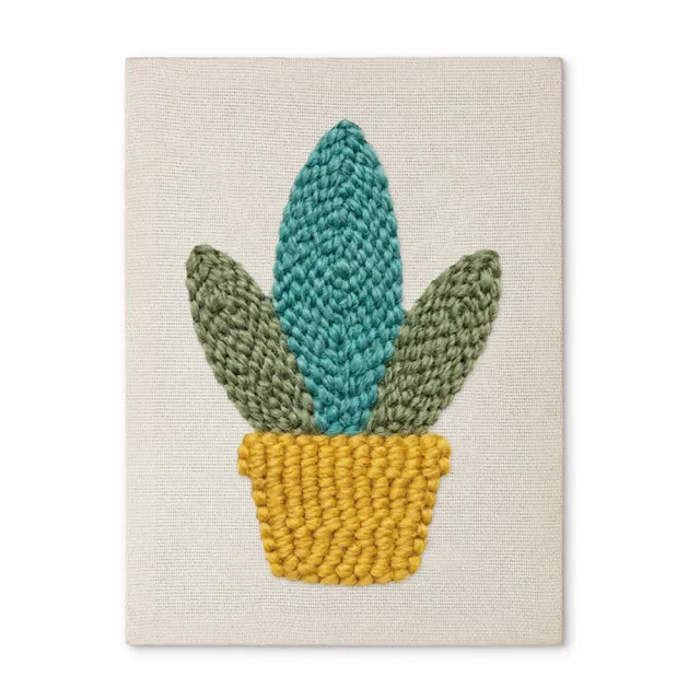 Figured'Art Gouden Vetplant punch needle pakket met frame 20x30cm