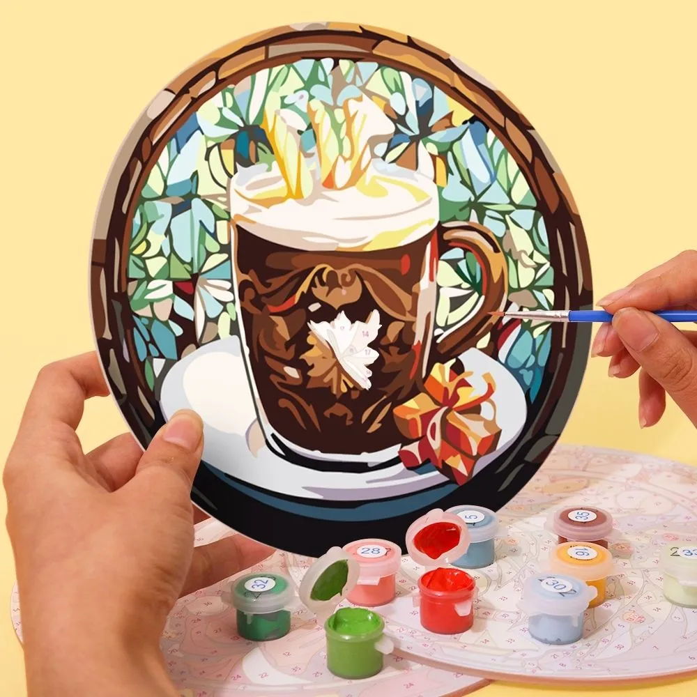 Figured'Art Peperkoekhuis schilderen op nummer placemats 20cm 6 stuks