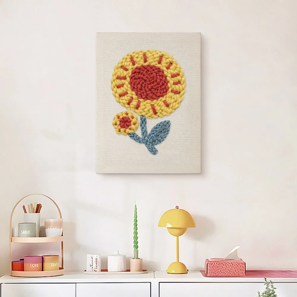 Figured'Art Zonnebloem Punch Needle Pakket 20x30 cm Frame