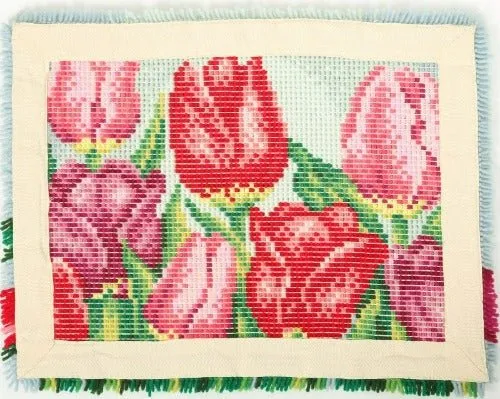 Craft Buddy Tulips latch hook tapijt knutselset wol 45x60 cm