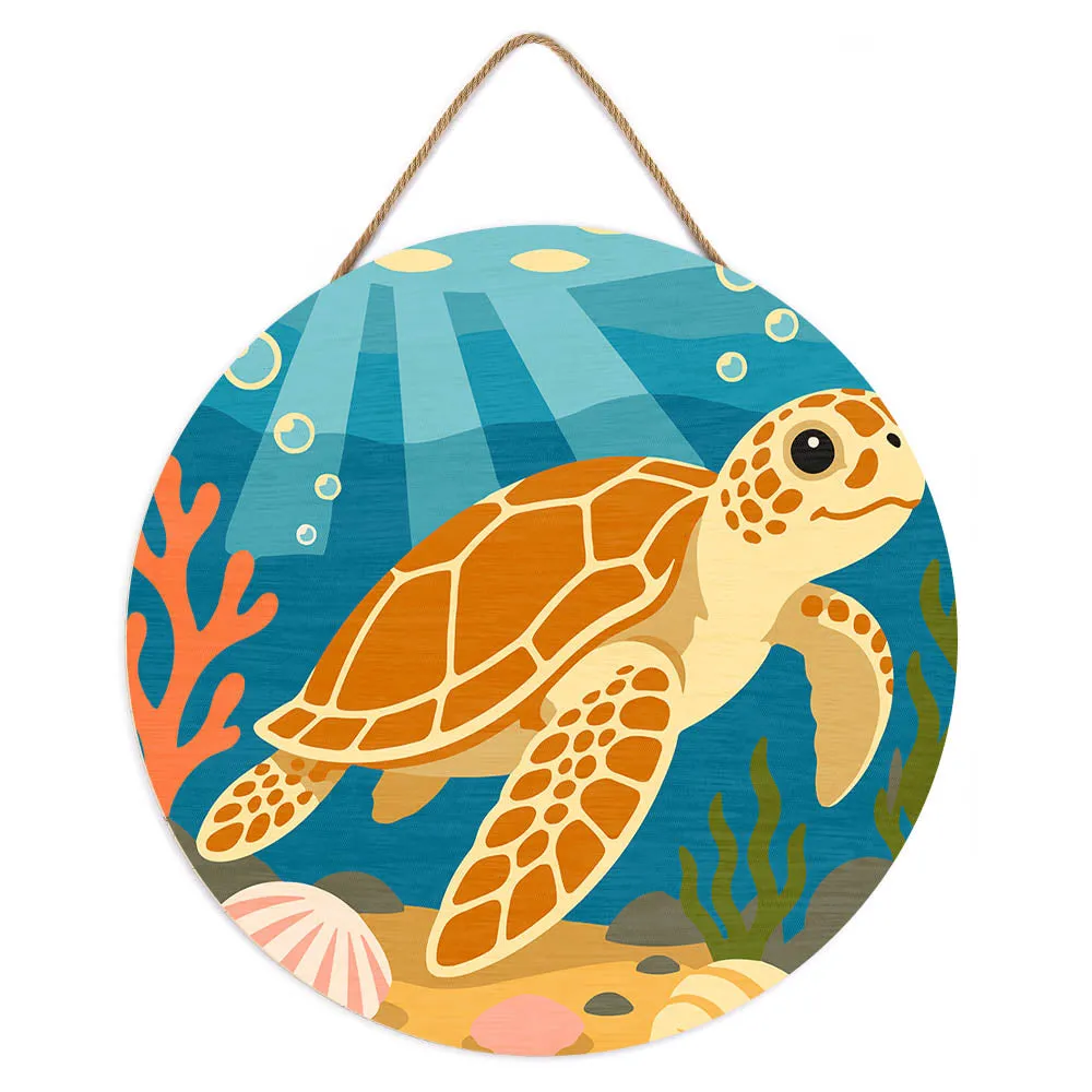 Figured'Art Schildpad houten schijf schilderen op nummer diameter 30 cm