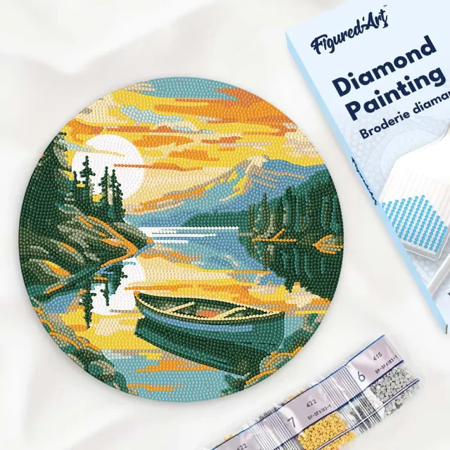Figured'Art Bergmeer met Kano Diamond Painting Hout 30 cm