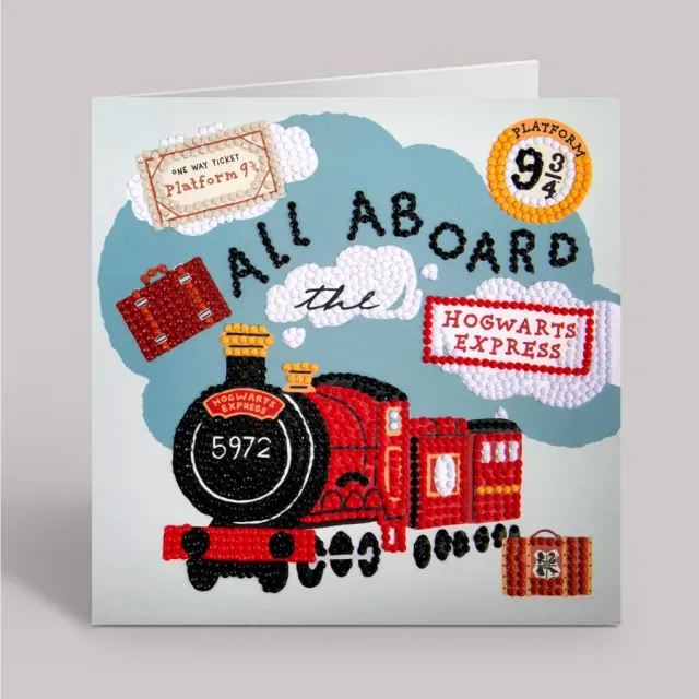 Craft Buddy Crystal Art All Aboard The Hogwarts Express kaart 18x18 cm