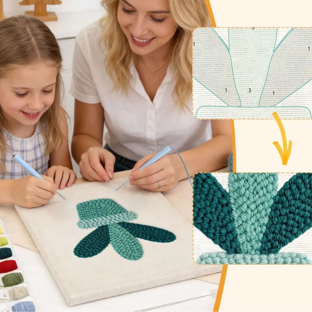 Figured'Art Lachende Vetplant punch needle pakket 20x30 cm frame