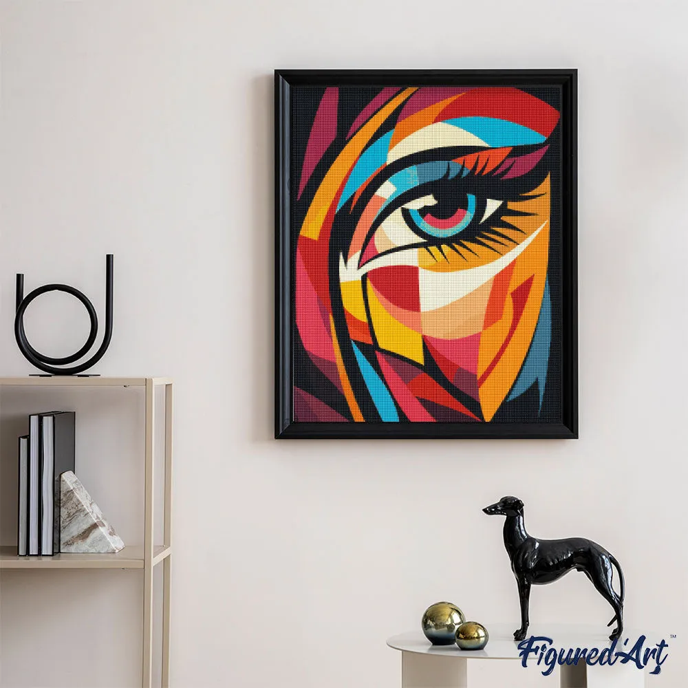 Figured'Art Gedurfd Abstract Oog diamond painting 40x50 cm full drill
