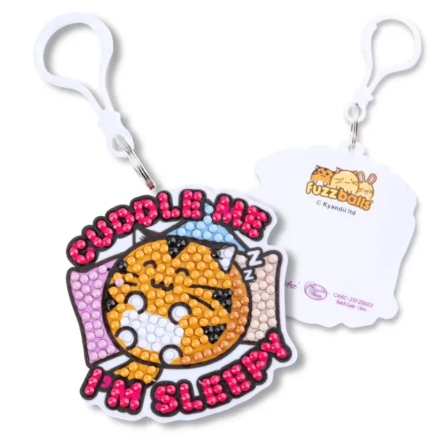 Craft Buddy Crystal Art Fuzzballs hanger Cuddle Me Sleepy 9 cm
