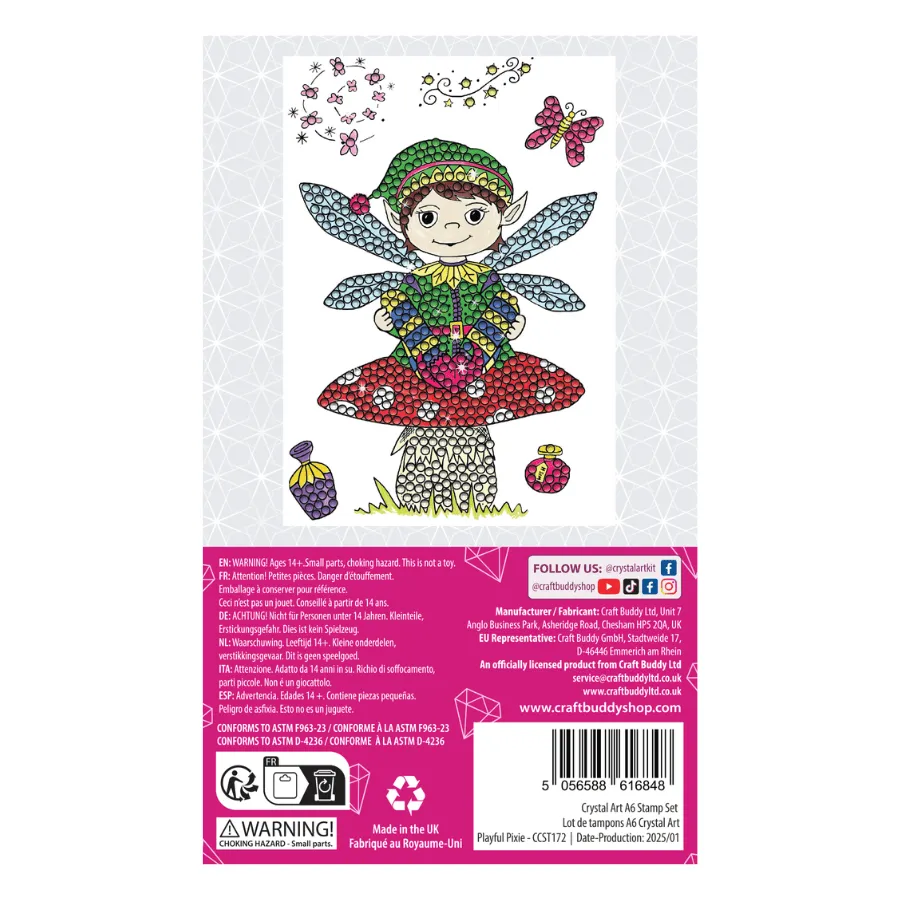 Craft Buddy Crystal Art Playful Pixie stempelset A6