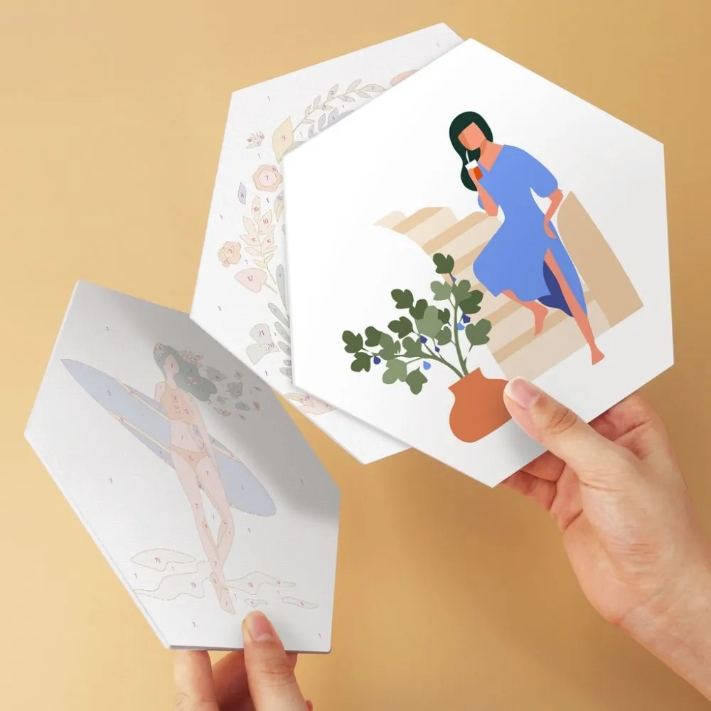 Figured'Art Mini Serie Natuur en gratie schilderen op nummer 6 stuks bloemen