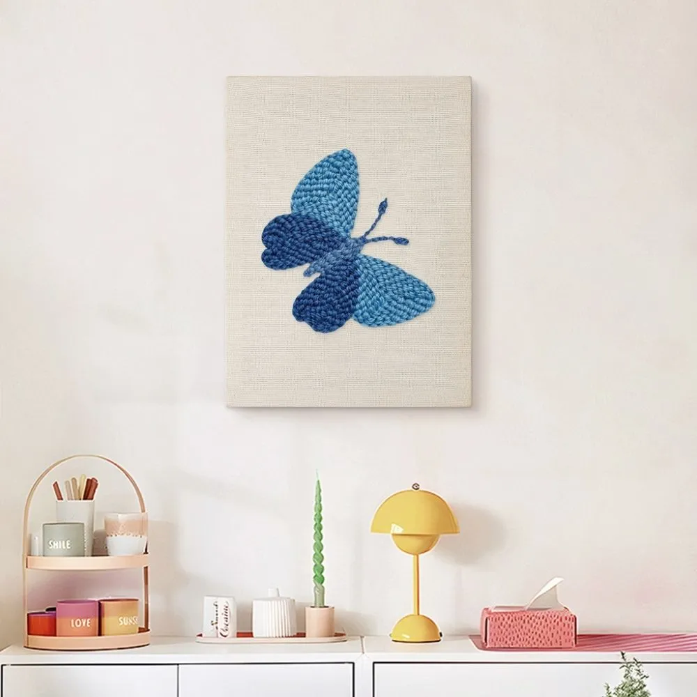 Figured'Art Blauwe Droom Vlinder punch needle 20x30 cm frame