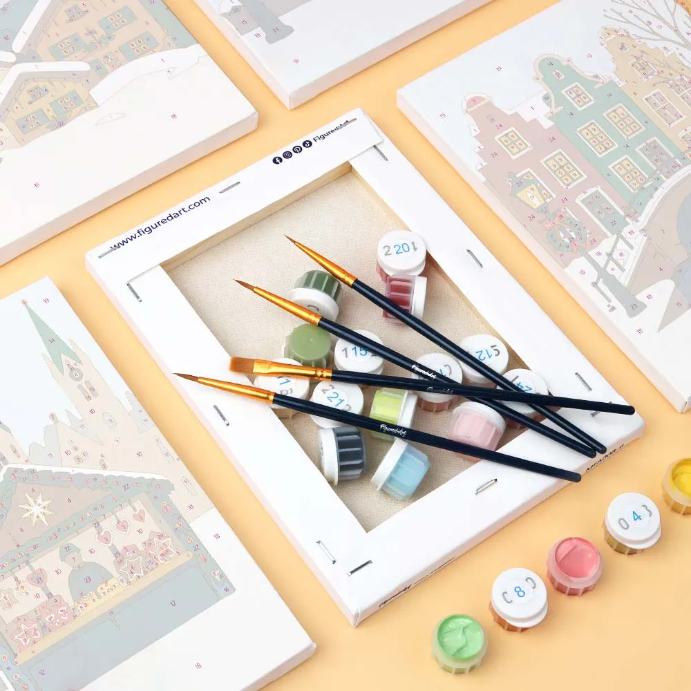 Figured'Art Kerst in Europa mini schilderen op nummer 6 stuks