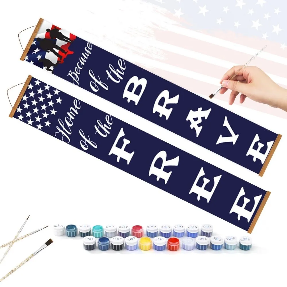 Figured'Art DIY Deur Banners Vrijheidsvlaggetjes schilderen op nummer 20x120cm