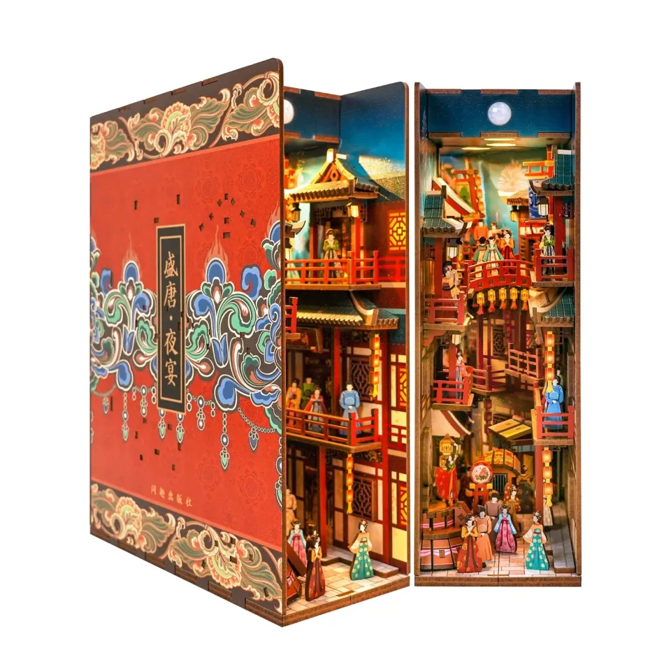 Figured'Art Book Nook Het Banket van de Tang-dynastie bouwpakket met LED