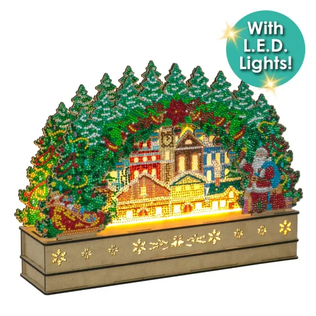Craft Buddy Crystal Art Christmas Scene 3D lichtdecoratie kerstdorp