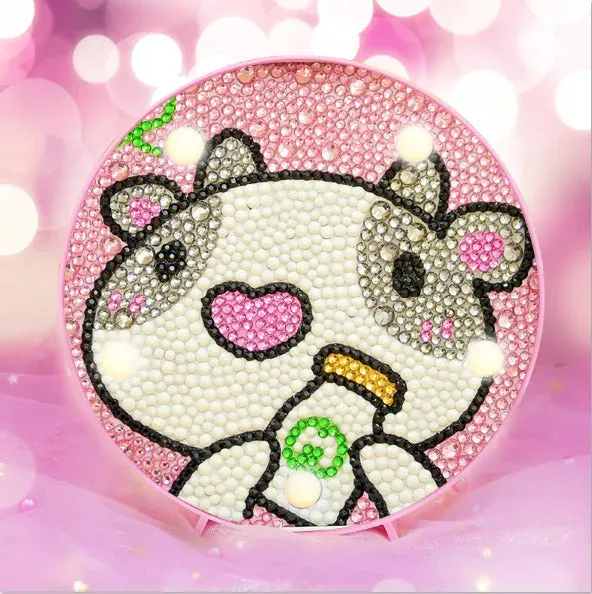 Figured'Art Koe diamond painting LED-lamp 15cm rond