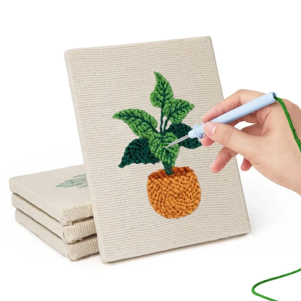 Figured'Art Stedelijke Jungle 1 punch needle set 15x20 cm 4 stuks