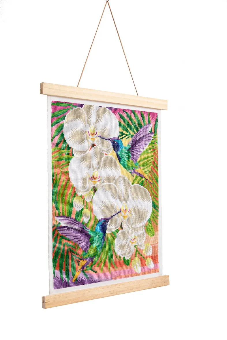 Craft Buddy Crystal Art Hummingbirds scroll 40x50 cm wandhanger