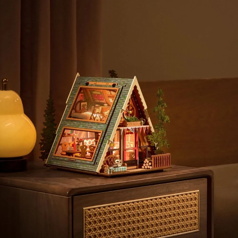 Figured'Art A-frame hut 3D puzzel met led 336 stukjes