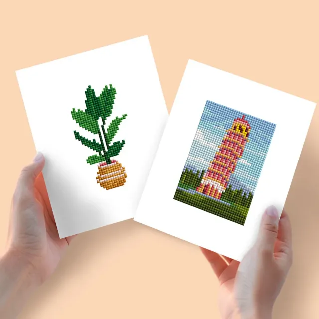 Figured'Art Natuur en Architectuur mini diamond painting 15x20 2st