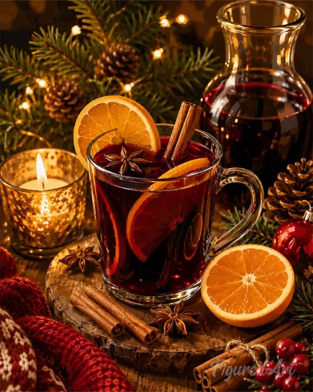 Figured'Art Kerstglühwein schilderen op nummer canvas 40x50cm