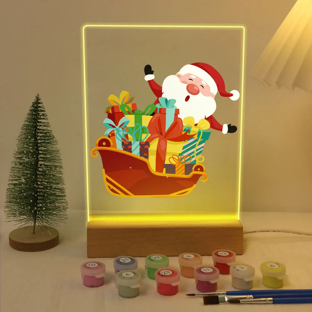 Figured'Art Kerstman 01 Schilderen op Nummer LED 15x20 cm
