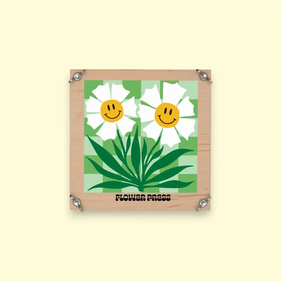 Studio Wald Happy Flowers bloemenpers 15 cm hout