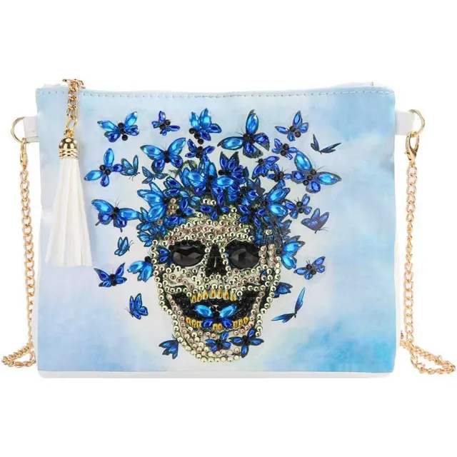Figured'Art Schedel tas diamond painting 18x15cm PU-leer